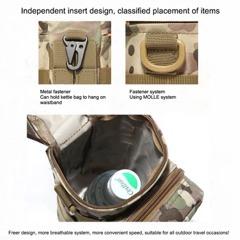 Открит военен Mall тактически Цип за бутилка вода в чайника рамото прашка каишка притежателя чанта чанта за пътуване и къмпинг