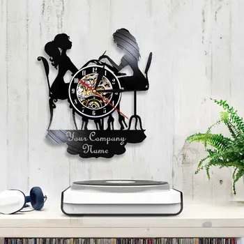 Потребителски Спа Салон Бизнес Декоративни Стенни Часовници Ноктите Салон Персонифицираният Вашето Име Vinyl Плоча Стенни Часовници Полски Мода