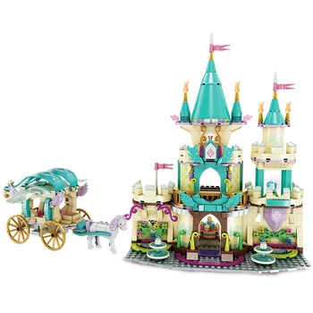 Приятели Серия Строителни Блокове, Определени Принцеса Къща Лед Сняг Магически Замък Дворец На Коня Карета Фигурки Подарък Играчка За Момичета
