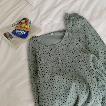 пълен памук, домашно облекло комплект от 2 части пижама софт демисезонные пуловери пижами звезди печат Насипни пижама комплект дрехи за дома Y286