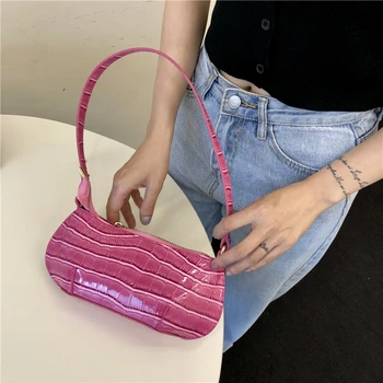 Ретро дизайн на жените франзела портфейл чанти мода дами малки чанти за рамо Крокодил шаблон изкуствена кожа женствена чанта под мишницата