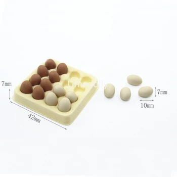 Симпатично мини 1 тава 16шт яйце 1/12 мащаб куклена къща миниатюрни хранителни аксесоари Play Кухня Mini Food OB11 BJD играчка