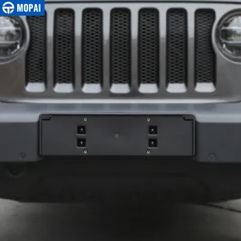 Скоба регистрационен номер MOPAI за Jeep Wrangler JL 2018+ ABS авто предни притежател на регистрационна табела за Jeep Wrangler 2019 автомобилни аксесоари