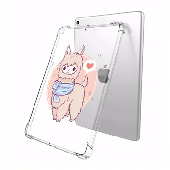 Сладък алпака за iPad Pro 12.9 2020 Case прозрачен силикон подсилени ъгли мека капачка Funda iPad на 7-то поколение седалките Air 2