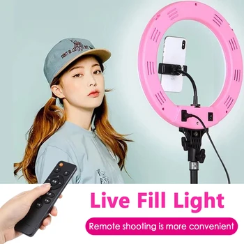 Снимка за Youtube LED Selfie студено на топло осветление Dimmable LED Light Ring телефон и видео светлина пръстен лампи ръб на светлината