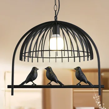 Черно Nordic bird светлини спалня, трапезария с окачен лампа кухня лампа ресторант кафе светлината на полилей droplight