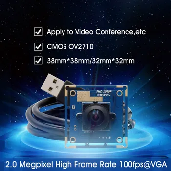 Широкоъгълен-USB модул камера Ominivison OV2710 1080P MJPEG 30fps / 60fps / 120fps висока скорост на 180 градуса fisheye уеб камера камера модул