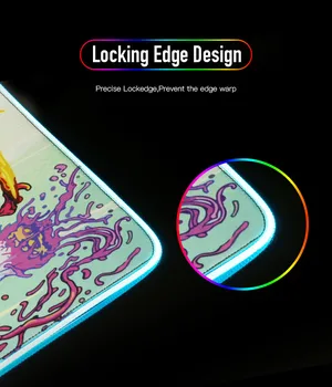 Япония аниме Наруто RGB подложка за мишка Голяма подложка за мишка голям компютър подложка за мишка с Led подсветка XXL повърхност Mause Pad клавиатура работен плот мат